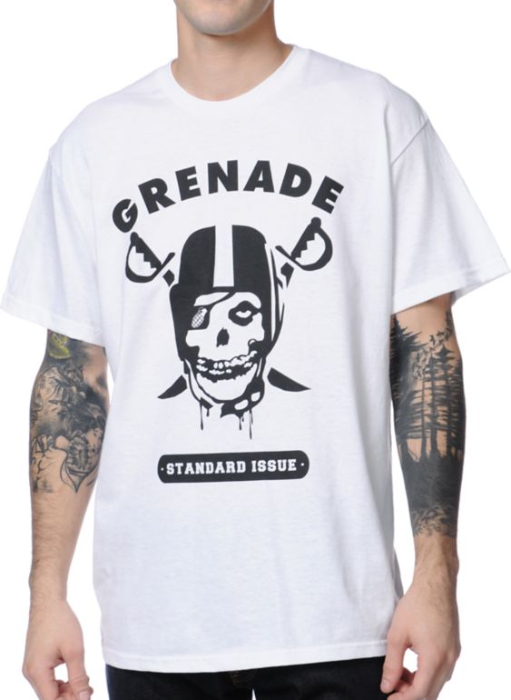 Grenade Game Time White Tee Shirt