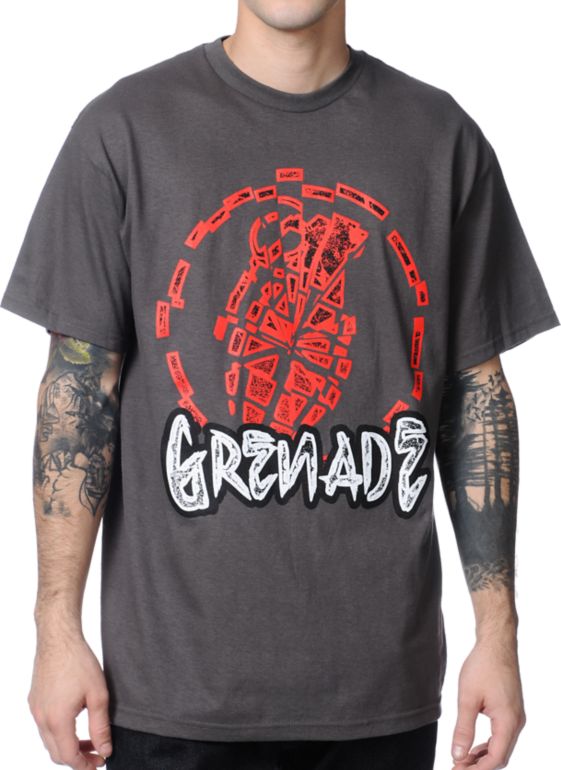 Grenade Dead Shatter Charcoal Tee Shirt