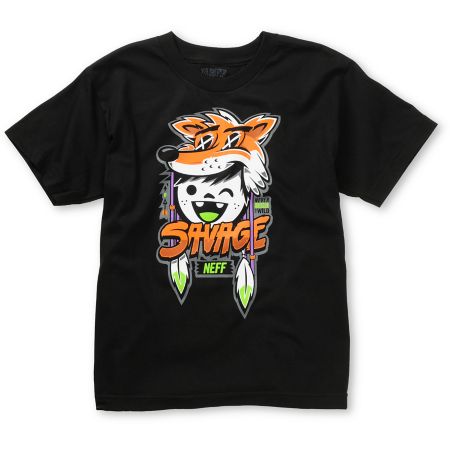 Neff Boys Savage Black Tee Shirt