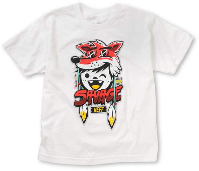 Neff Boys Savage White Tee Shirt