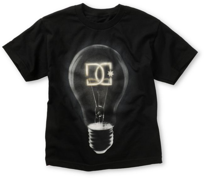 DC Boys Bright Idea Black Tee Shirt