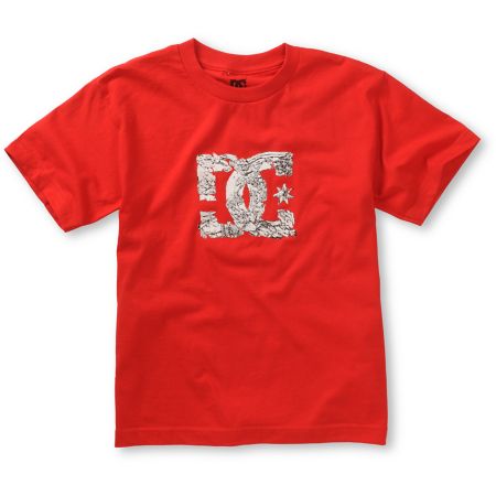 DC Boys Shattered Red Tee Shirt