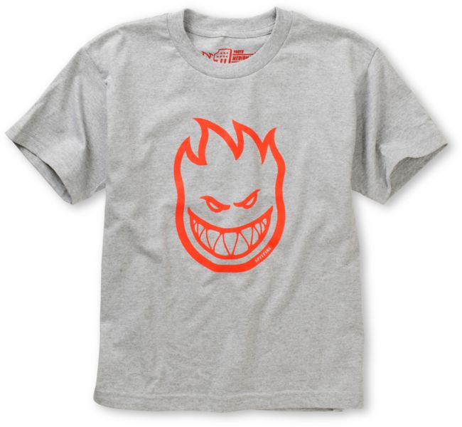Spitfire Boys Bighead Grey & Red Tee Shirt