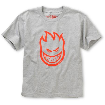 Spitfire Boys Bighead Grey & Red Tee Shirt