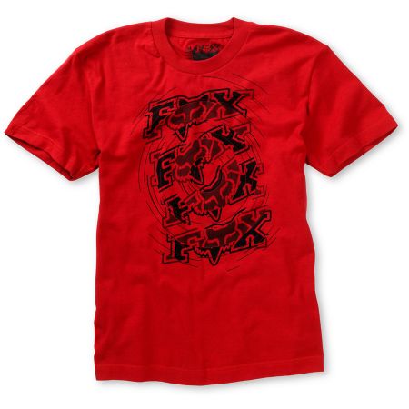 Fox Boys Spun Out Red Tee Shirt