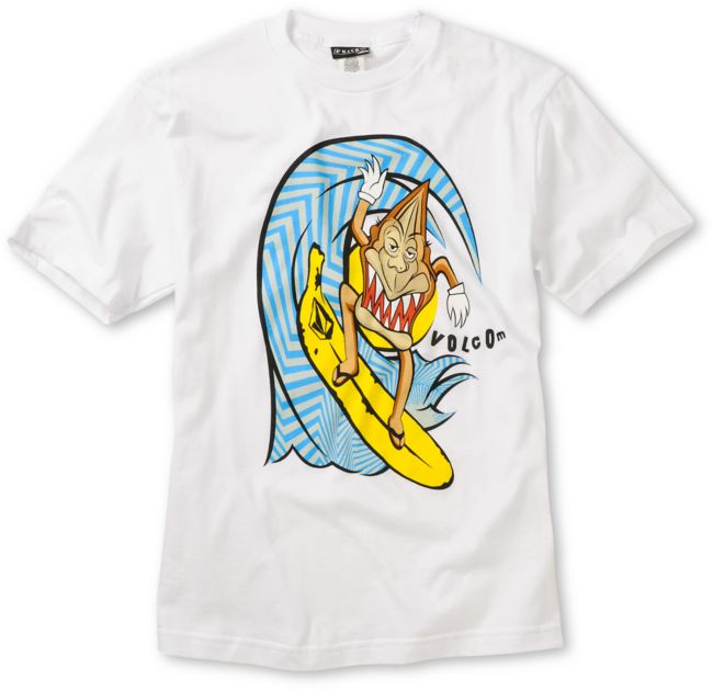 Volcom Boys Monkey Shacka White Tee Shirt