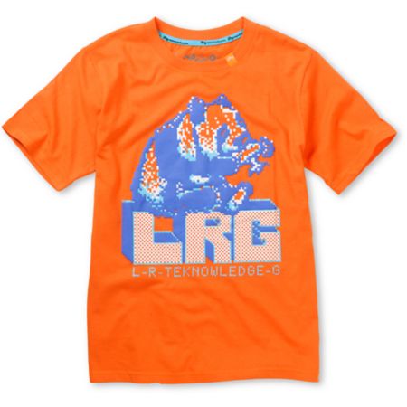LRG Boys 8 Bit Hawaii Orange Tee Shirt