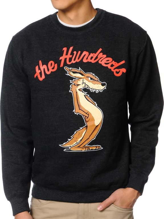 The Hundreds Coyote Charcoal Crew Neck Sweatshirt
