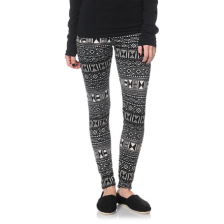 Empyre Girls Black & White Tribal Print Leggings