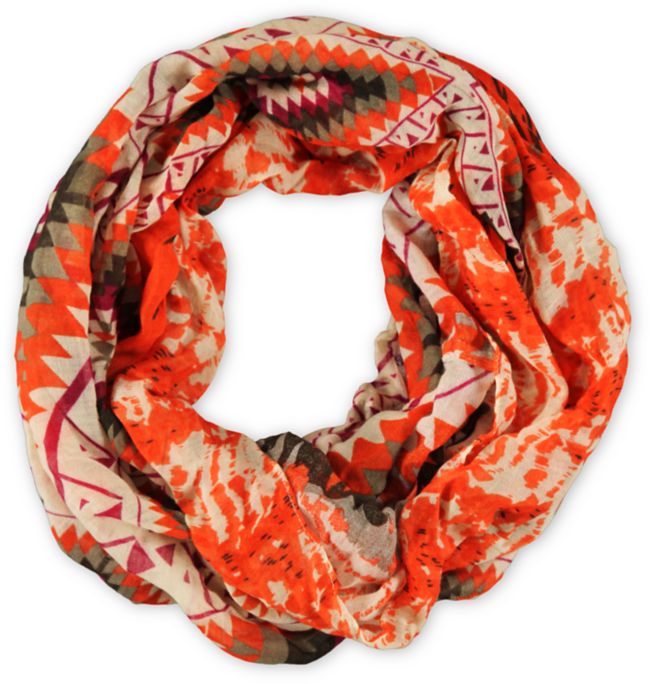 D&Y Tribal Print Orange Infinity Scarf