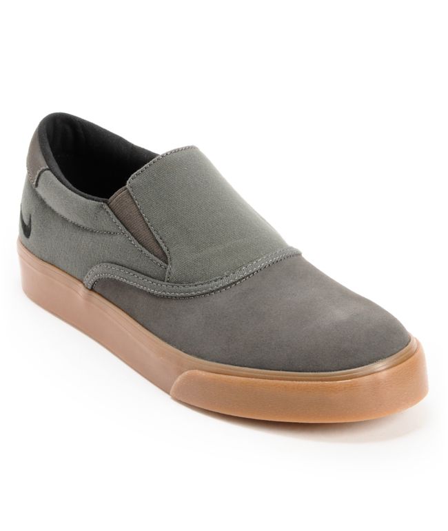 Nike Verona Midnight Fog & Gum Canvas Slip On Skate Shoe