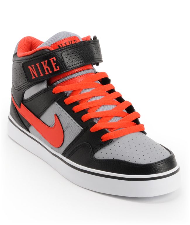 Nike Mogan Mid 2 SE Black, Pimento, & Stealth Suede Skate Shoe