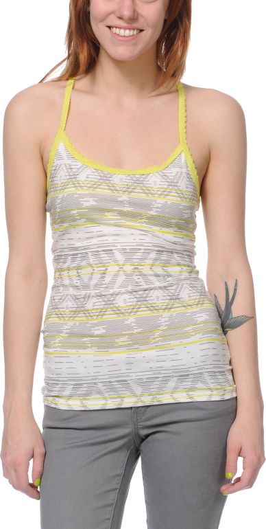 Trillium Lime Printed Racerback Cami Tank Top