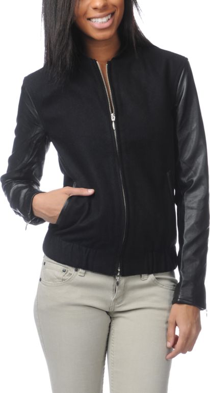 WeSC Girls Edif Black Varsity Jacket