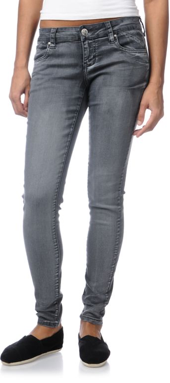 STS Blue Girl Pieced Pocket Grey Skinny Jeans