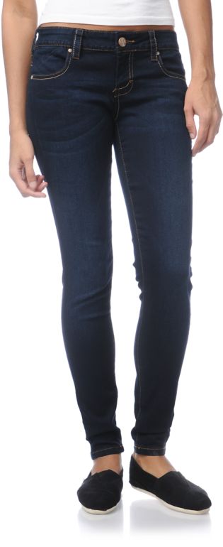 STS Blue Girl Pieced Pocket Dark Wash Skinny Jeans