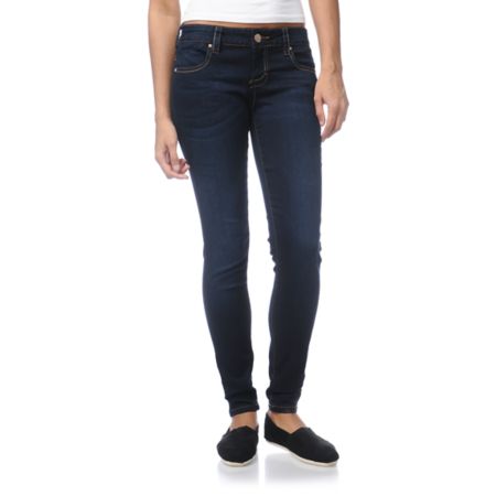 STS Blue Girl Pieced Pocket Dark Wash Skinny Jeans