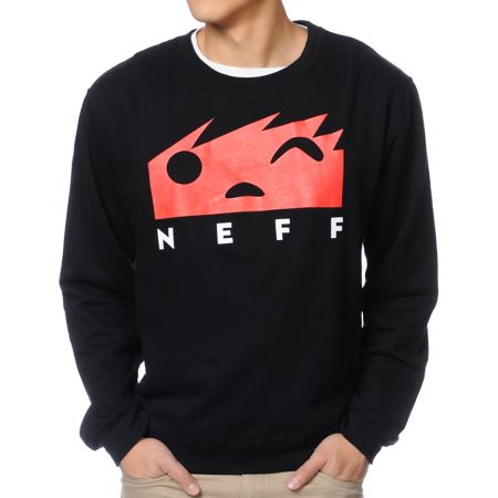 Neff Square Black Pullover Crew Neck Sweatshirt