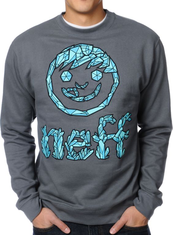 Neff Crystal Charcoal Crew Neck Sweatshirt
