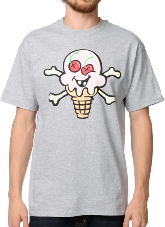 ICECREAM Back Bone Heather Grey Tee Shirt