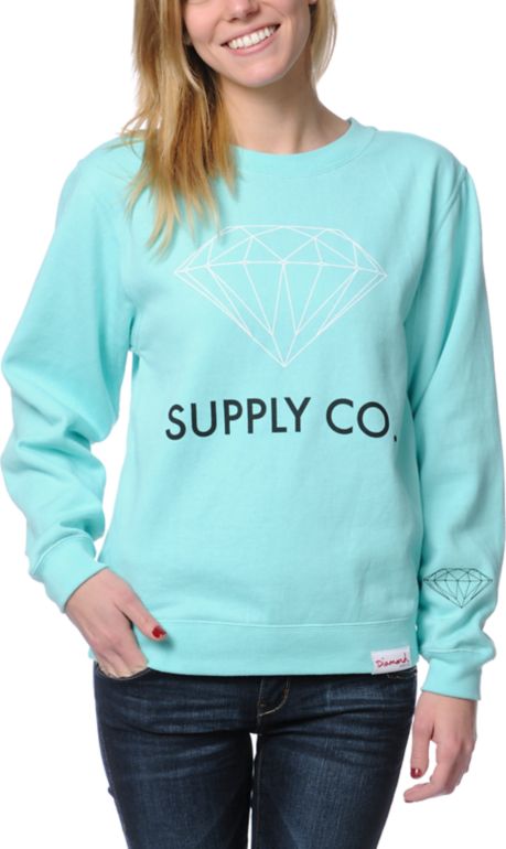 Diamond Supply Co. Blue Crew Neck Sweatshirt