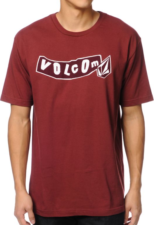 Volcom Pistol Dark Red Tee Shirt