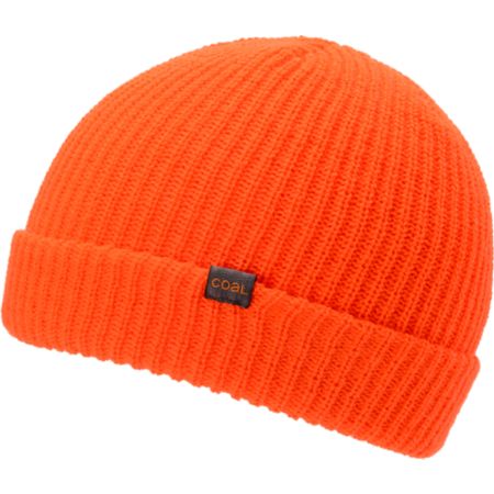 Coal Stanley Neon Orange Fold Beanie
