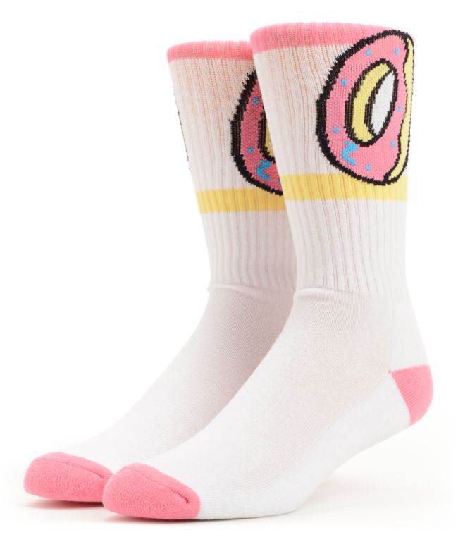 Odd Future Donut White & Pink Crew Socks