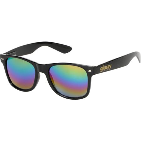 Glassy Leonard Glossy Black & Color Mirror Sunglasses