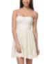 Love, Fire Cream Lace Open Back Strapless Dress