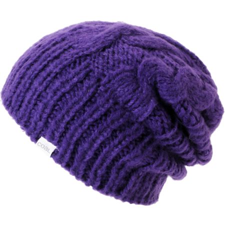 Coal Girls Parks Purple Cable Knit Beanie