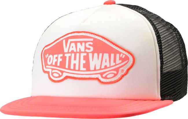 Vans Girls Neon Coral Trucker Hat