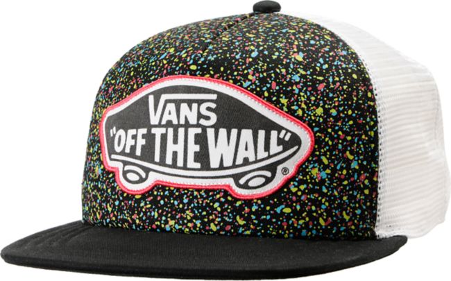 Vans Girls Black Overspray Splatter Trucker Hat