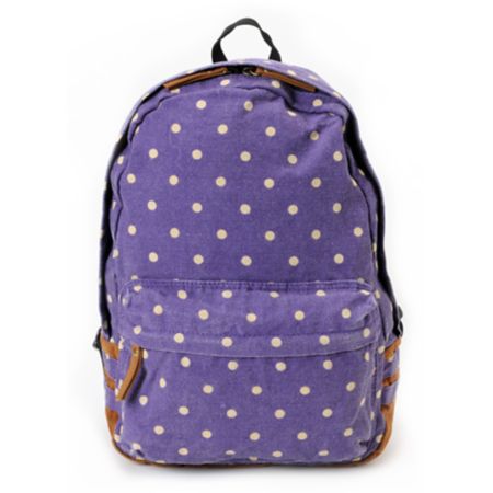 Carrot Company Dot Print Purple Backpack
