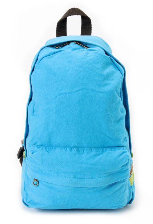 Carrot Company Solid Blue Canvas Backpack