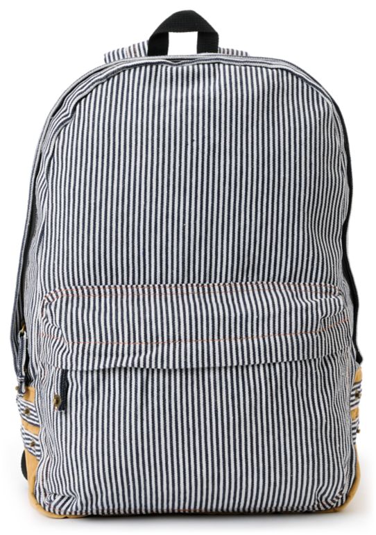 Carrot Company Denim White Stripe Backpack