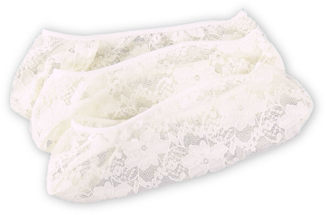Empyre Girls 3-Pack Cream Lace No Show Socks