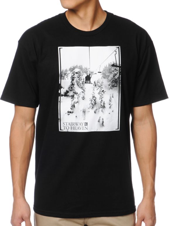Casual Industrees Stairway To Heaven Black Tee Shirt