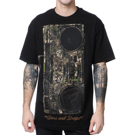 Famous Stars & Straps x Yelawolf Lets Roll Camo Black Tee Shirt