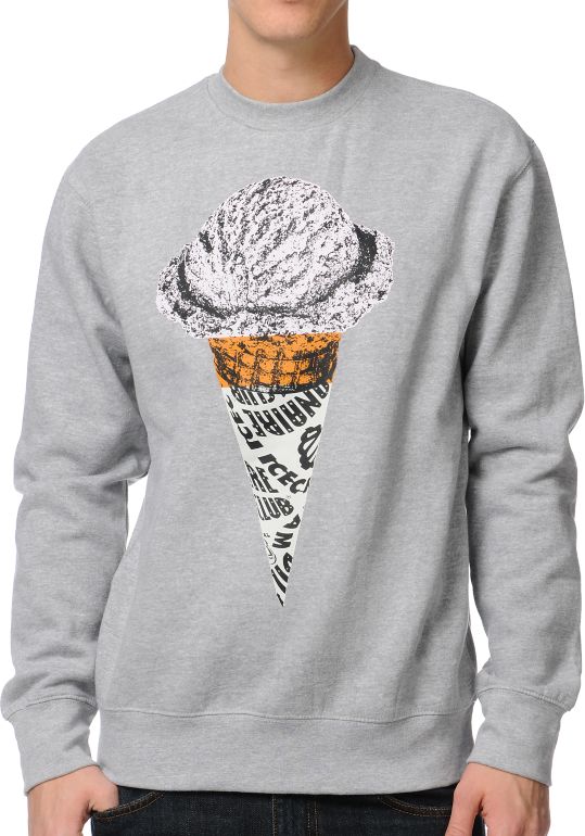 ICECREAM Single Scoop Heather Grey Crew Neck Sweatshirt
