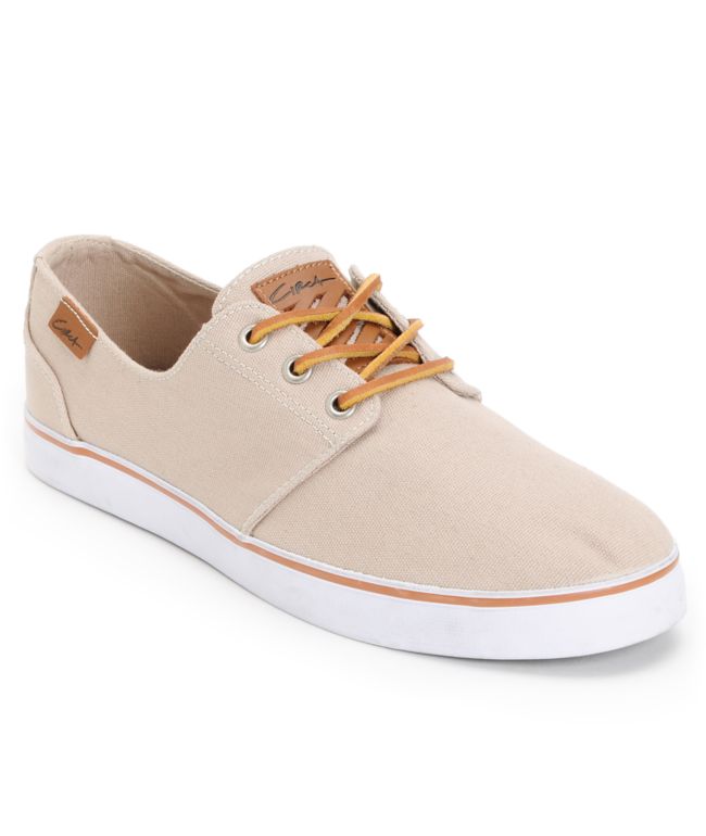 Circa Crip Light Brown & White Canvas Skate Shoe