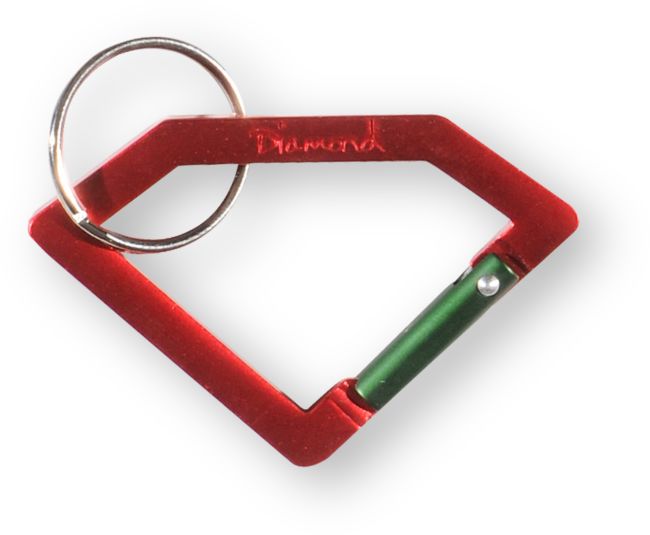Diamond Supply Red Carabiner Rock Key Chain