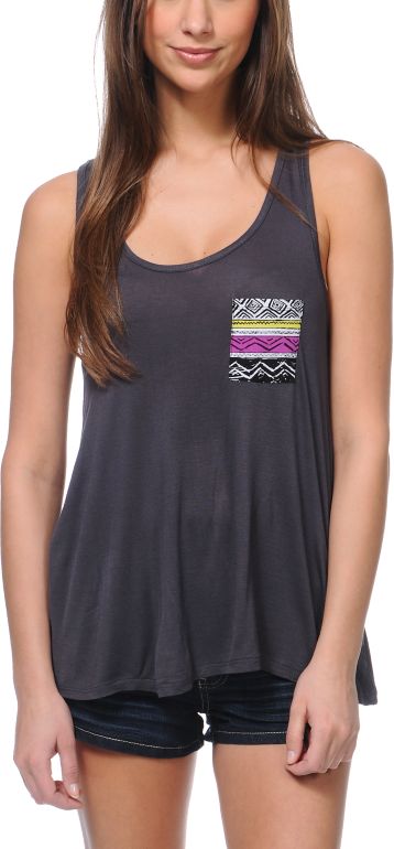 Empyre Girls McArthur Charcoal Racerback Tank Top