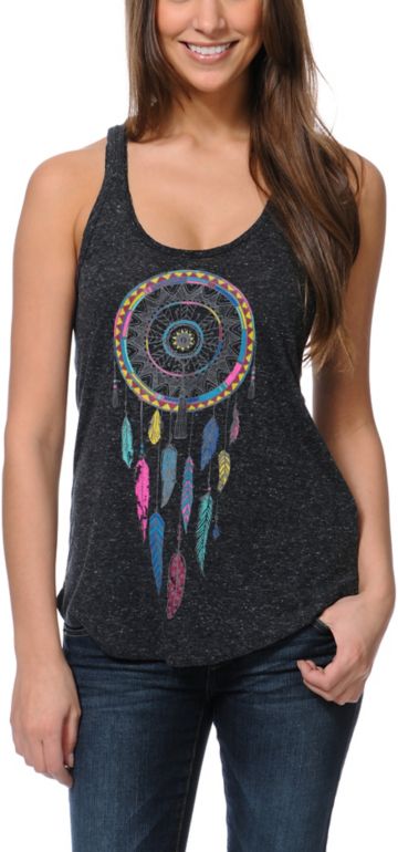 Empyre Girl Casey Screen Charcoal Racerback Tank Top