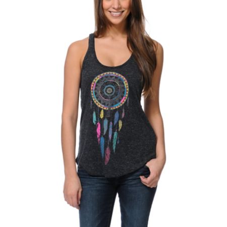 Empyre Girl Casey Screen Charcoal Racerback Tank Top