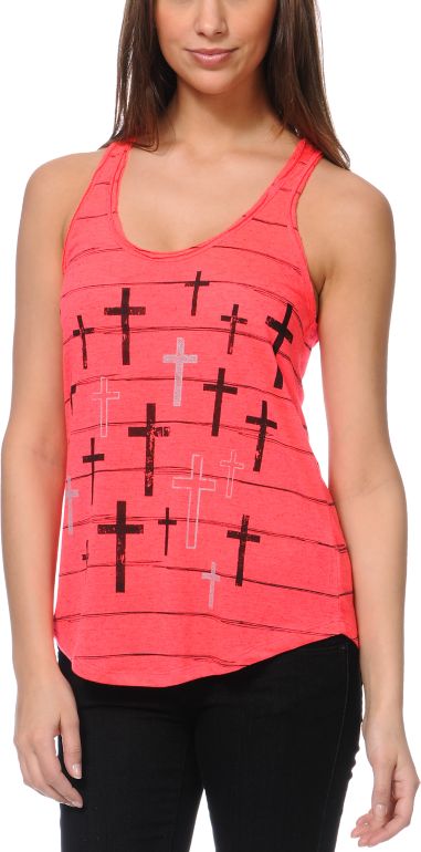 Empyre Girls Casey Diva Neon Pink Racerback Tank Top
