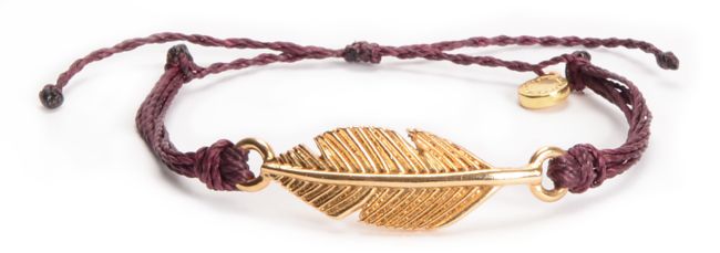 Pura Vida Leaf Burgundy Bracelet