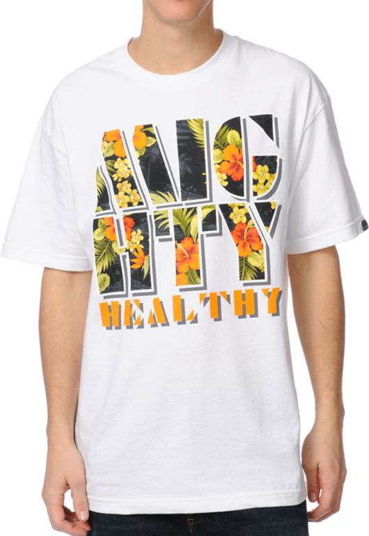 Mighty Healthy Fantasy Island White Tee Shirt