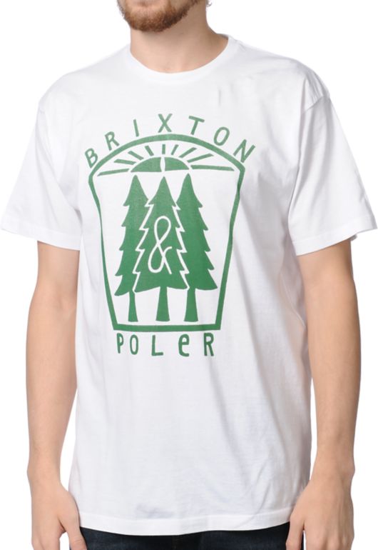 Brixton x Poler Pine White Tee Shirt