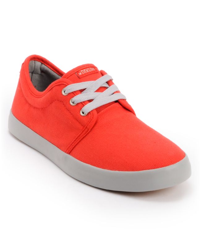 Dekline River Red & Grey Canvas Skate Shoe
